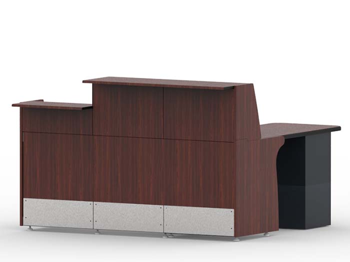 72x72x30 Left or Right Peninsula Security Reception Desk Front