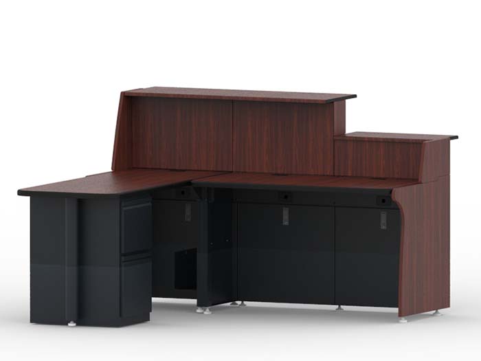 72x72x30 Left or Right Peninsula Security Reception Desk Front