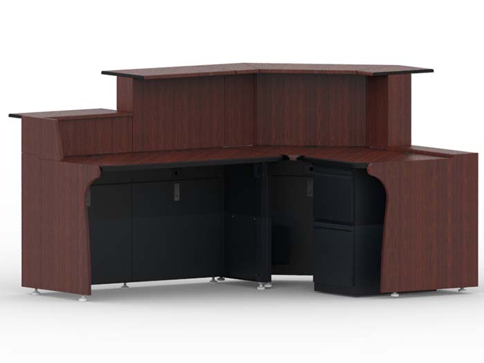 86x62x30 Left or Right Peninsula Security Reception Desk Front