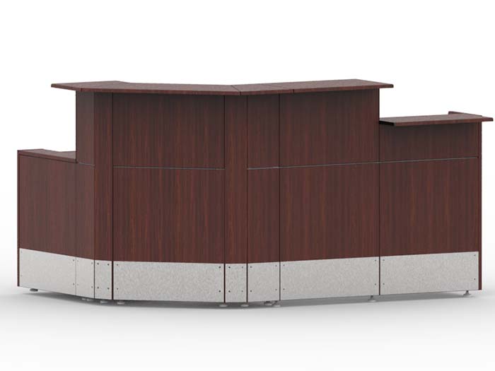 86x62x30 Left or Right Peninsula Security Reception Desk Front